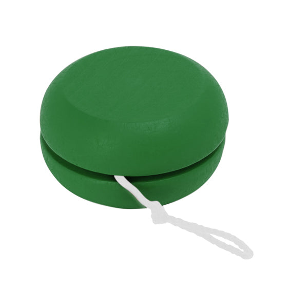 Rosko - Yoyó de madera natural con cordón de 100 cm en color blanco - Verde Helecho