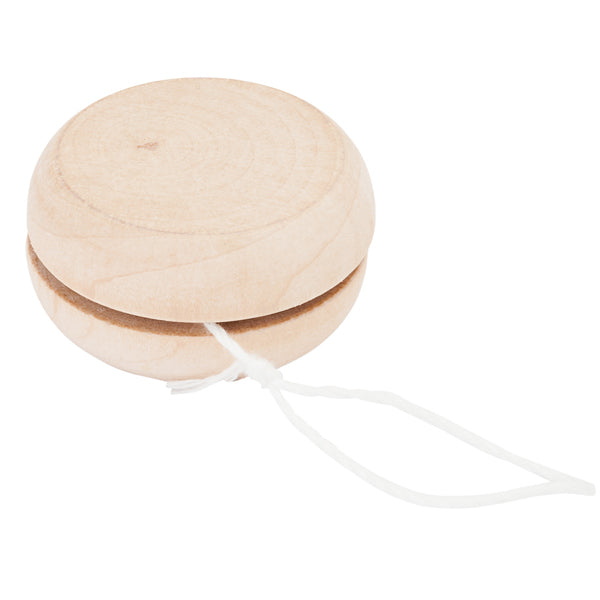 Rosko - Yoyó de madera natural con cordón de 100 cm en color blanco - Crudo