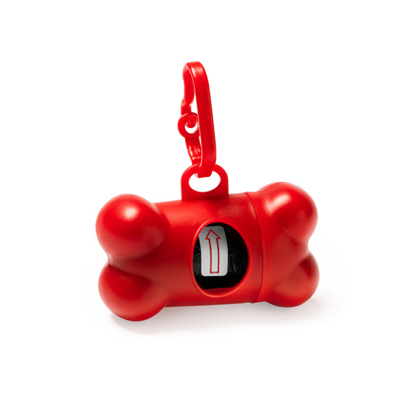 Simba - Dispensador de bolsas para mascotas con mosquetón de transporte a juego - Rojo