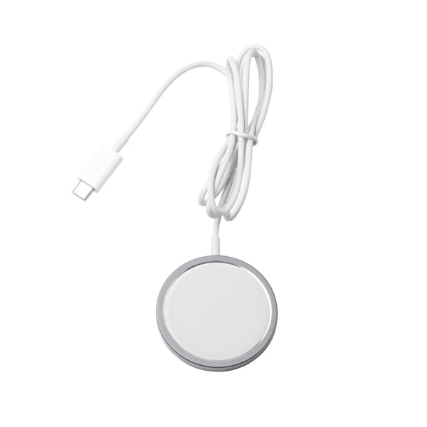 Wudy - Cargador inalámbrico magnético fabricado en un aluminio reciclado - Plata