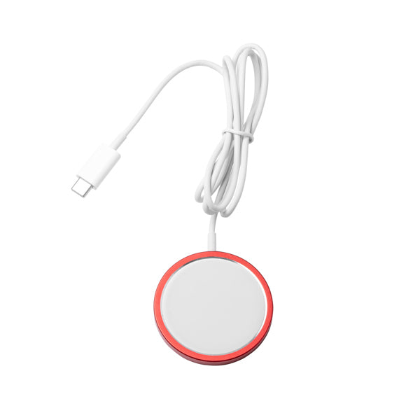 Wudy - Cargador inalámbrico magnético fabricado en un aluminio reciclado - Rojo