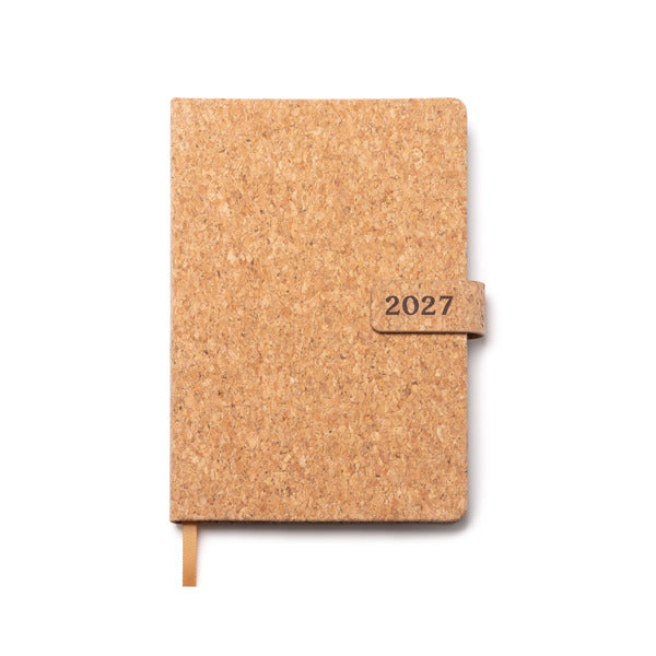 Vasir - Agenda tamaño A5 realizada con corcho y cubierta magnética - Crudo