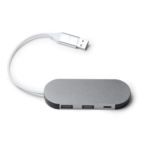 Dorian - Puerto USB realizado en aluminio reciclado - Plata