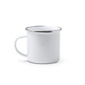Cardif - Taza metálica esmaltada, con diseño retro y acabado esmaltado - Blanco