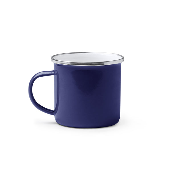 Cardif - Taza metálica esmaltada, con diseño retro y acabado esmaltado - Royal