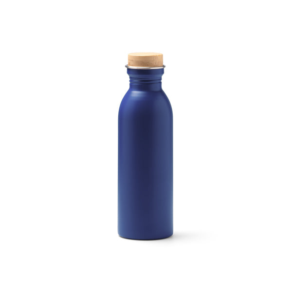 Levu - Bidón de acero inoxidable 304 reciclado de acabado mate con tapón de bambú - Royal