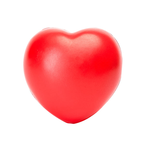 Biku - Corazón anti-estrés en color liso, con tacto suave y acabado brillante - Rojo