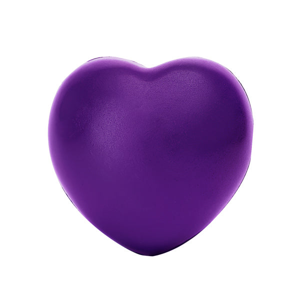 Biku - Corazón anti-estrés en color liso, con tacto suave y acabado brillante - Morado