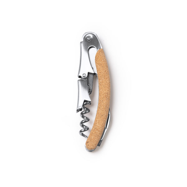 Brakel - Sacacorchos de acero inoxidable estilo clásico con mango en corcho - Crudo