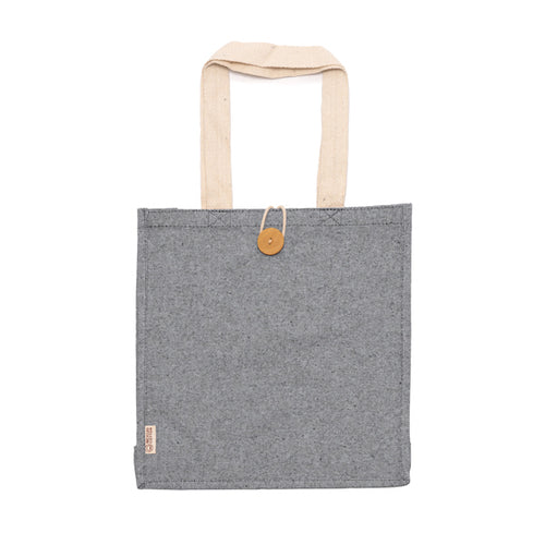 Barmer - Bolsa de algodón reciclado 300g/m² con acabado jaspeado - Negro