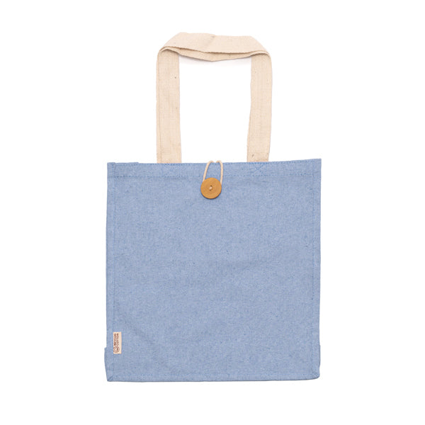 Barmer - Bolsa de algodón reciclado 300g/m² con acabado jaspeado - Royal