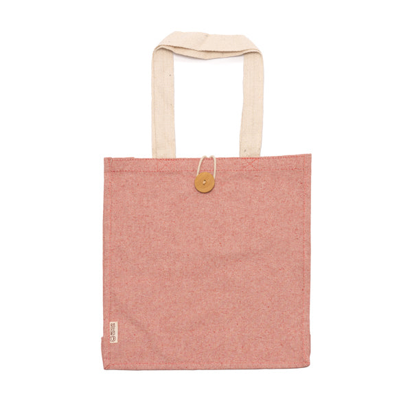 Barmer - Bolsa de algodón reciclado 300g/m² con acabado jaspeado - Rojo