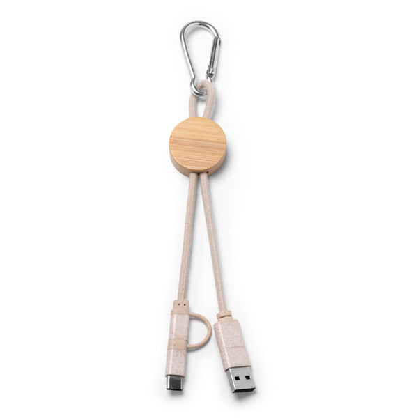 Pombas - Cable 4 en 1 con cuerpo de bambú, cable en algodón y fibra de trigo - Crudo