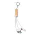 Pombo - Cable cargador 4 en 1 elaborado en bambú y fibra de trigo - Crudo