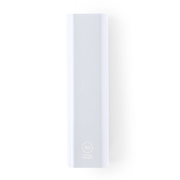 Bony - Batería externa de aluminio reciclado, con capacidad 2600mAh - Blanco