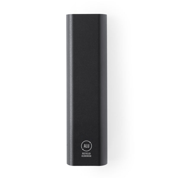 Bony - Batería externa de aluminio reciclado, con capacidad 2600mAh - Negro