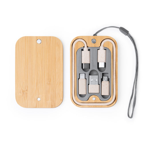 Bacu - Set de cables cargadores realizados en fibra de trigo - Crudo
