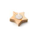 Maka - Vela en soporte de madera con diseños navideños: estrella y árbol - Estrella