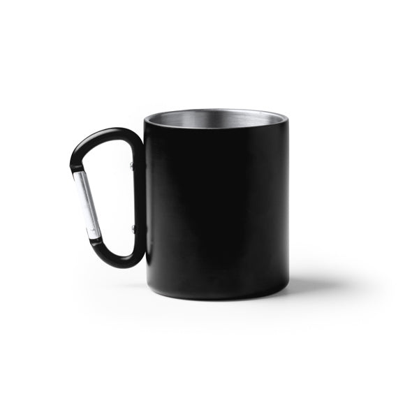 Nasik - Taza de acero reciclado 304 inoxidable de doble pared en acabado mate - Negro