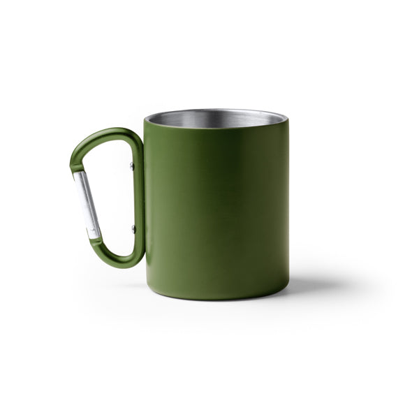 Nasik - Taza de acero reciclado 304 inoxidable de doble pared en acabado mate - Verde Oscuro