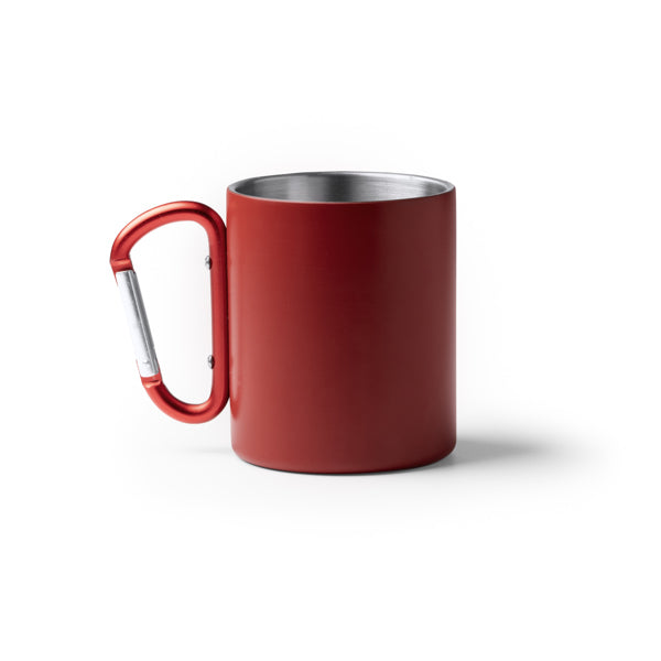 Nasik - Taza de acero reciclado 304 inoxidable de doble pared en acabado mate - Rojo
