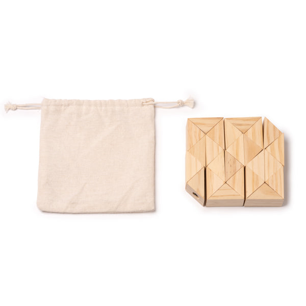 Nokit - Rompecabezas de madera con 24 piezas triangulares - Crudo