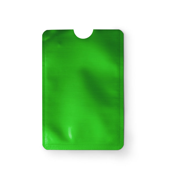 Travis - Tarjetero con sistema de seguridad RFID con acabado en aluminio - Verde Helecho