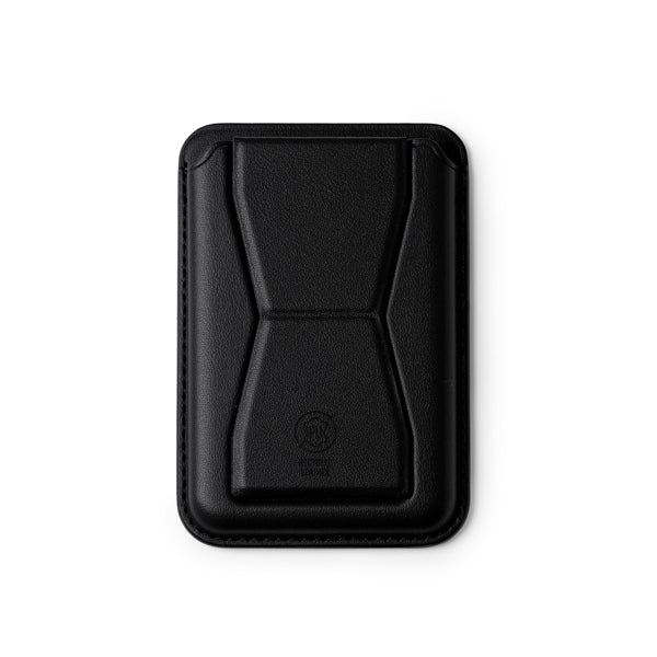 Sekun - Tarjetero con soporte plegable realizado en PU reciclado - Negro