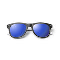 Mezek - Gafas de sol de diseño clásico con montura bicolor y lentes de espejo - Blanco