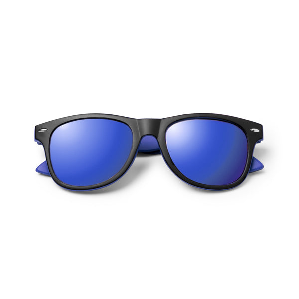 Mezek - Gafas de sol de diseño clásico con montura bicolor y lentes de espejo - Royal
