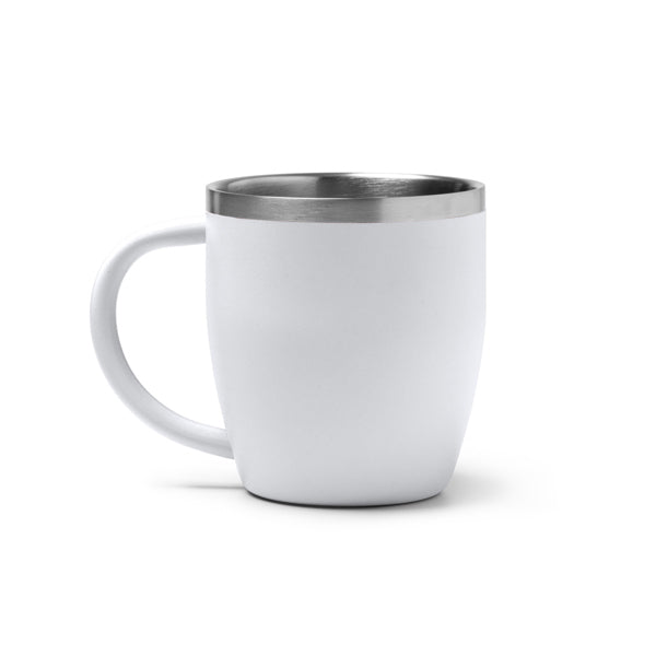 Bany - Taza térmica de acero inoxidable 304 de doble pared y capacidad de 300 ml - Blanco