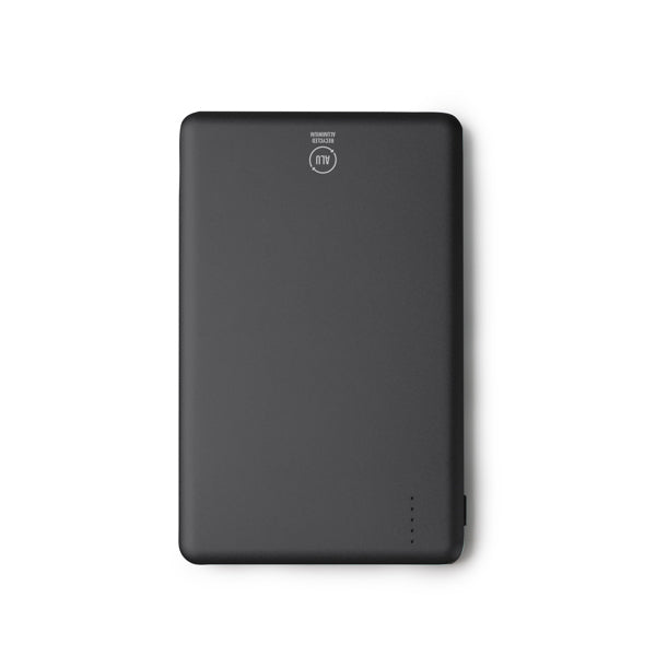 Terium - Batería externa magnética de 5000 mAh, elaborada en de aluminio reciclado - Negro