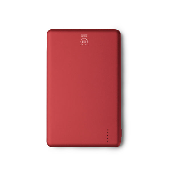 Terium - Batería externa magnética de 5000 mAh, elaborada en de aluminio reciclado - Rojo