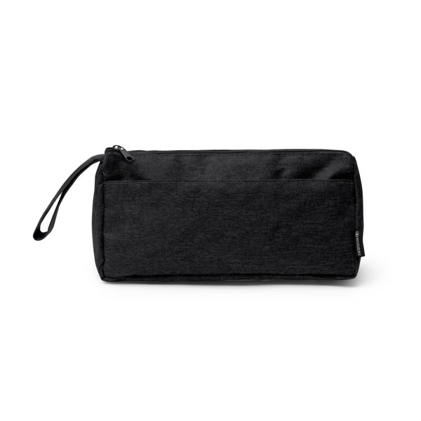 Yulia - Estuche triangular realizado en 300D RPET con diseño vigoré - Negro