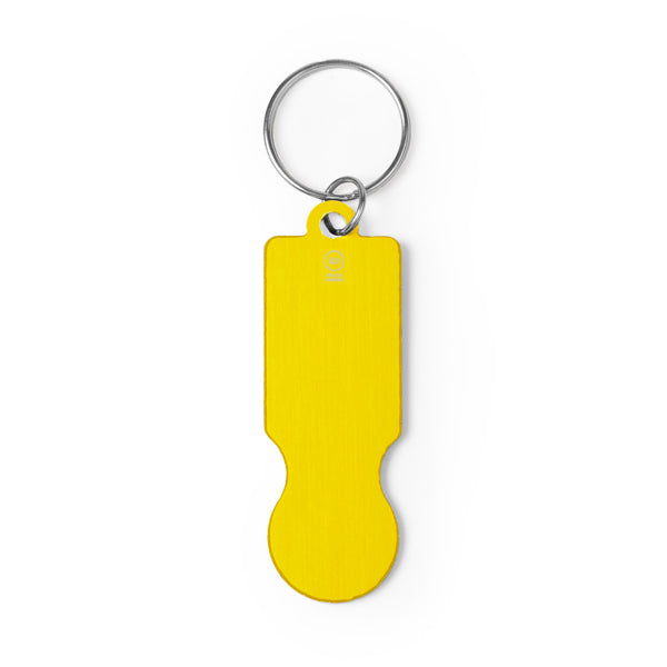 Hornet - Llavero de aluminio reciclado con moneda para el carro de la compra - Amarillo