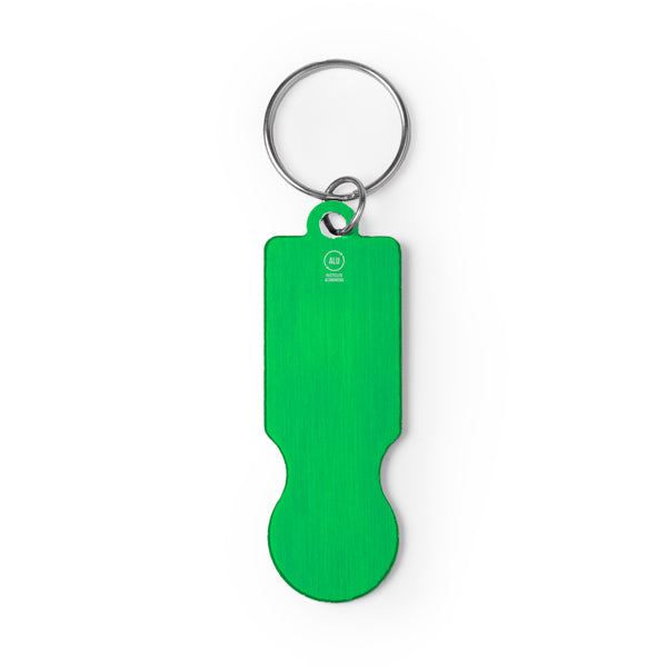 Hornet - Llavero de aluminio reciclado con moneda para el carro de la compra - Verde Helecho