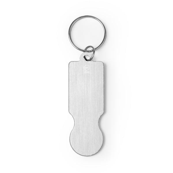 Hornet - Llavero de aluminio reciclado con moneda para el carro de la compra - Plata