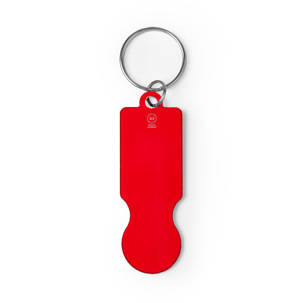 Hornet - Llavero de aluminio reciclado con moneda para el carro de la compra - Rojo
