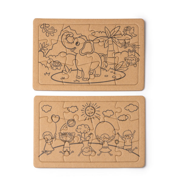 Zeon - Set de puzzles elaborados con cartón reciclado - Crudo