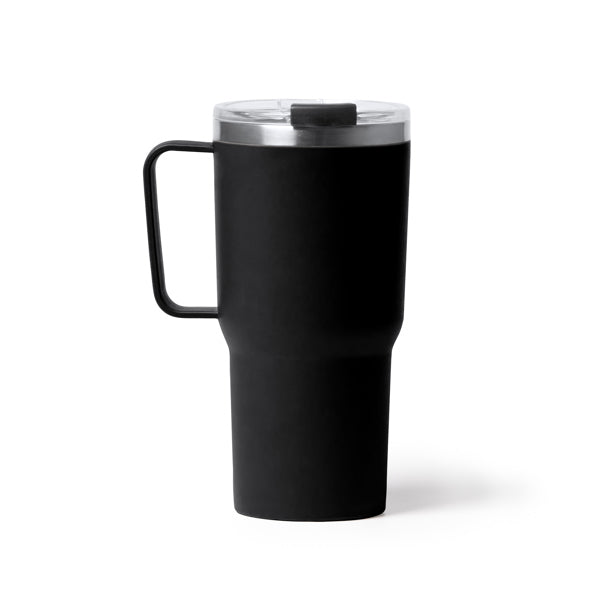 Kencher - Taza de doble capa, acero inoxidable 304 y PP - Negro