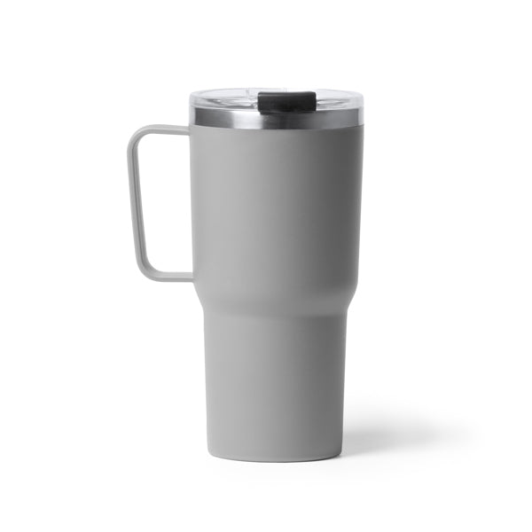 Kencher - Taza de doble capa, acero inoxidable 304 y PP - Gris