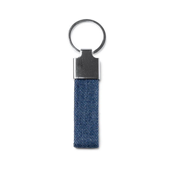 Brady - Llavero de forma rectangular realizado en tejido vaquero - Denim Vigore