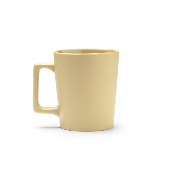 Dunlok - Taza de cerámica de diseño y con asa grande cuadrada - Beige