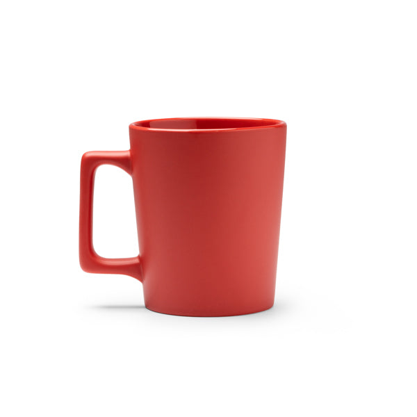 Dunlok - Taza de cerámica de diseño y con asa grande cuadrada - Rojo