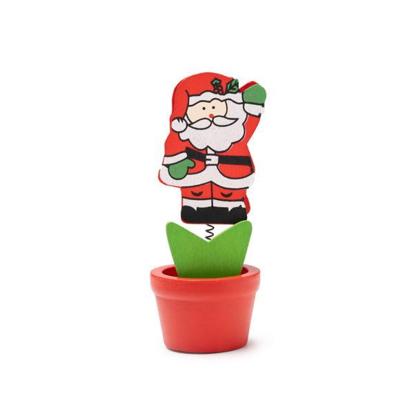 Basov - Soporte de diseño navideño con clip portanotas, realizado en madera - Noel