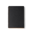 Nusax - Libreta A5 con portada rígida de cartón reciclado y espiral doble - Negro