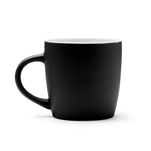 Amit - Taza elaborada en cerámica con diseño compacto y acabado mate - Negro
