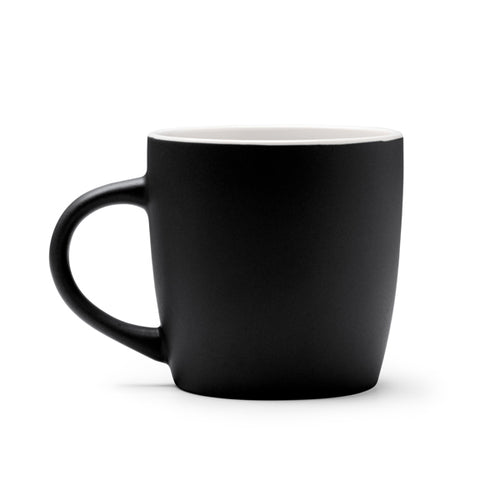 Amit - Taza elaborada en cerámica con diseño compacto y acabado mate - Negro