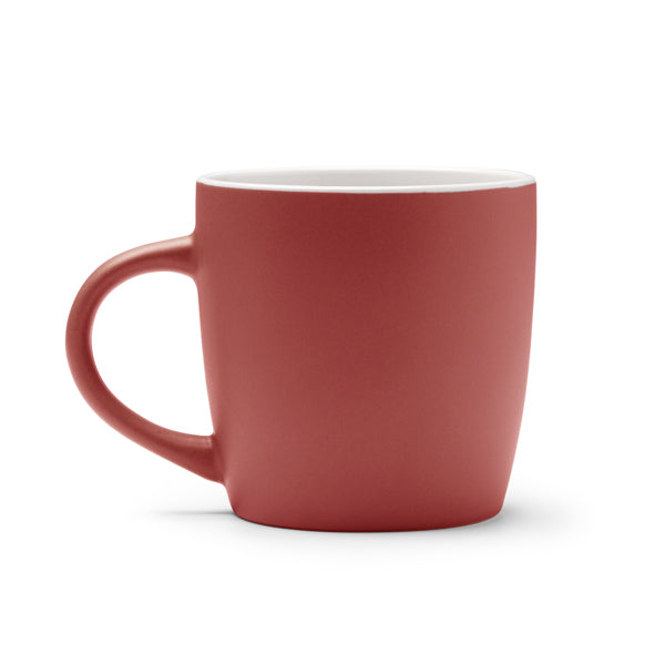 Amit - Taza elaborada en cerámica con diseño compacto y acabado mate - Rojo