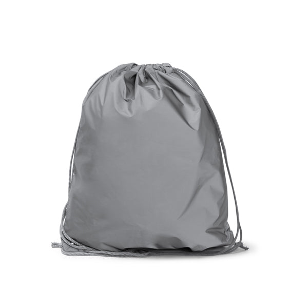 Lazar - Mochila de cuerdas reflectante realizada en suave poliéster 210D - Gris